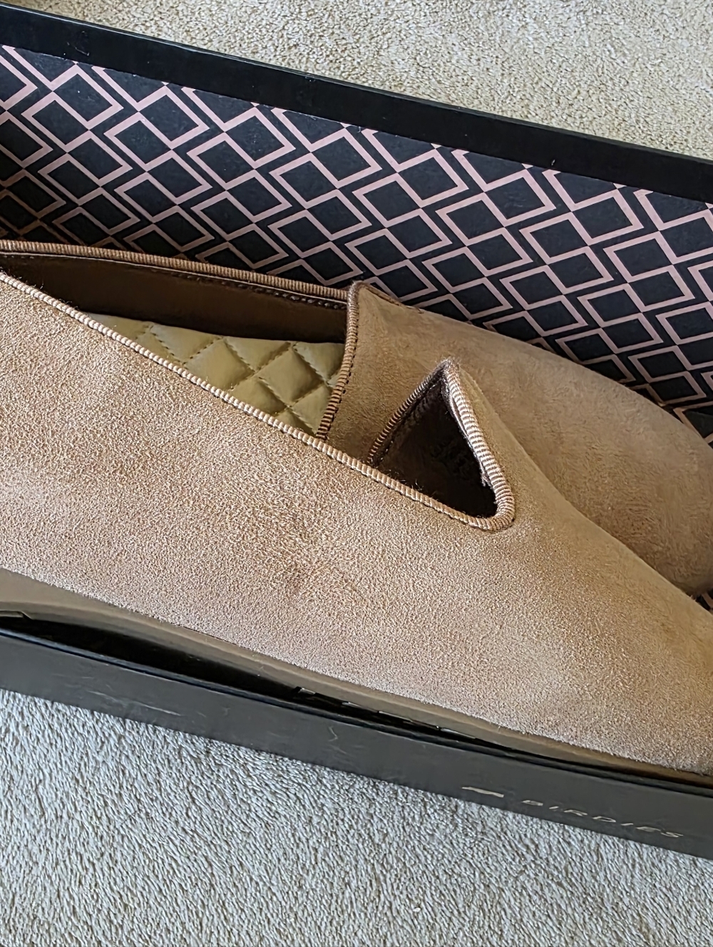 Birdies Starling Suede Flat Tan Nude Slip On Loafers - Picture 6 of 7